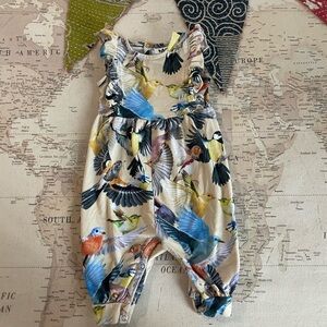 Molo Bold Bird Print Romper Size 0-3Mo